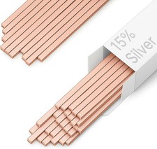 40 Sticks 15% Silver Brazing Rods – Flat Phos Copper Welding Rods for HVAC, Air picture