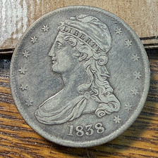 1838 Reeded Edge Bust Half Dollar Nice Original Choice VF CHRC picture