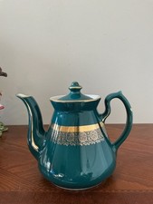 vintage Hall China Philadelphia-style 6-cup teapot in forest green/teal  picture