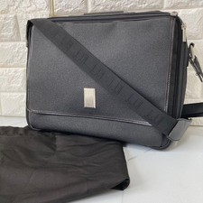 DUNHILL 2Way Messenger Business Bag Black Leather PVC A4 picture