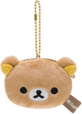 Key Fob keychain Charm Rilakkuma Plush Brown Bear Bag Holder Coin Pouch Purse picture