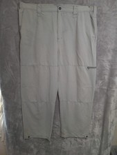 Orvis Trout Bum Pants Mens L Beige Nylon Flat Front Outdoor Zipped Pockets picture