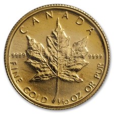 1/10 oz Gold Canadian Maple Leaf Coin BU (Random Year).9999 Fine picture