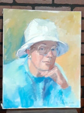ORIGINAL PERRIETTA HESTER PAINTING ON CANVAS 20 x 16 ARTWORK AMERICAN ARTIST picture