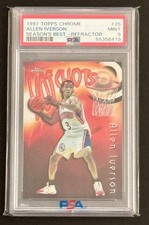 1997 Topps Chrome Seasons Best Allen Iverson Hot Shots Refractor PSA 9 picture