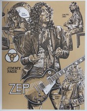 Vintage Led Zeppelin Lithograph Poster by K. Chillis 1978 • MINT • RARE picture