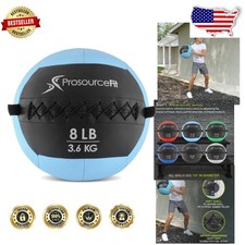 Aqua 8lb Soft Medicine Ball | PU Leather CrossFit Wall Ball | Durable | 14