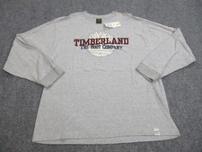 VTG Timberland Shirt Mens XL Gray Tree Logo Graphic Long Sleeve Tee USA picture