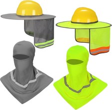 4 Pcs Hard Hat Sun Shade Full Brim Mesh Balaclava Neck Sun Protection with Re... picture
