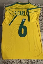 Autographed/Signed Roberto Carlos Brazil Yellow Jersey Beckett BAS COA picture