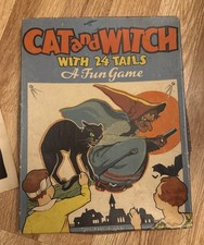 Vintage Halloween Game Pin the Tail on the Cat and Witch by Whitman #3016 picture