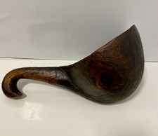 Antique Swedish Folk Art Carved Bur Wood Ladle picture