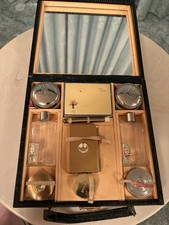 Rare HTF Vtg Langlois Cara Nome Train Case w/Bottles Box Compact Mascara Powder picture