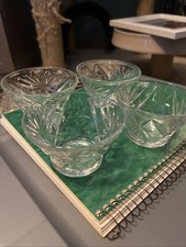 4 Vtg Anchor Hocking Early American Prescut 5 oz Sherbet/Dessert Bowls - Oatmeal picture