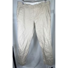 J.Crew Bowery Slim Fit Chino Pants Mens 32x32 Khaki Tan Cotton Twill Trousers picture