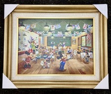 NEW Thomas Kinkade Disney Mickey and Minnie Schoolhouse w/COA picture