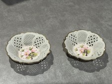 2 ROMANIAN PORCELAIN CLUJ-NAPOCA  RETICULATED FLORAL BOWLS - 4