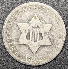 1852 U.S. 3C Three Cent Silver Piece Very Nice Coin picture