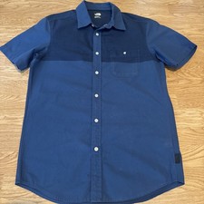 EUC The North Face Blue Short Sleeve Button Up Shirt Men's Size Small picture