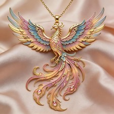 New Alloy Phoenix Pendant Necklace Metal Chinese Style Accessory Men Women Gift picture