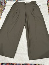 NWT Size 16 Athleta Pinnacle Trouser Casual Work Wide Leg Olive Green High Rise picture