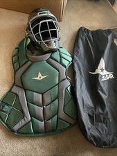 All-Star System7 Axis NOCSAE Adult Two Tone Baseball Catchers Set -Black picture