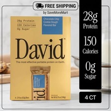 David High Protein Bars, Chocolate Chip Cookie Dough - 28g Protein. ,. picture