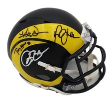 Kurt Warner Marshall Faulk I Bruce T Holt Signed Mini Helmet Beckett BAS COA picture