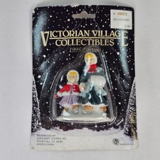 Victorian Village Collectibles 1995 Ames Ice Skaters Figurine Christmas Village picture