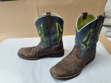 Ariat Koel VentTEK Kids Sz 6 Blue Lime Western Cowboy Boots 10040259 Wiggle Room picture