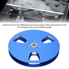 .›(Blue)1/4 5 Inch Empty Reel To Reel Tape 3 Hole Take Up Reel To Reel Small Hub picture