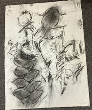 Bob Nugent Charcoal Sketch Drawing On Paper 1990 picture