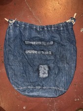 VINTAGE WWII US NAVY DENIM LAUNDRY BAG STENCILED picture