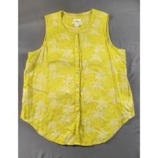 C&C California Linen Palm Tree Sleeveless Top XL picture