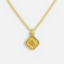 Christian Dior Necklace Women Gold EUC Vintage CD Logo Pendant Rope Chain picture