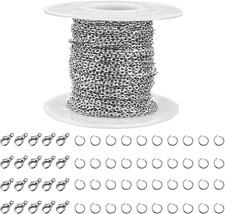 33 Feet Stainless Steel Jewelry Chains for Jewelry Making - Silver Chain Roll wi picture
