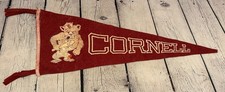Vtg Chicago Pennant Company Cornell University Felt Pennant Cigar Smoking Bear picture