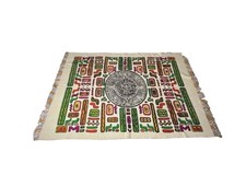 Vintage Aztec Mayan Boho Reversible Plaid Wool Pop Art 84”x60” Throw Blanket picture