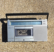 General Electric 3-5249B AM/FM Cassette Player/Recorder Silver/Black Mic/Phones picture