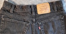 Levis 550 Mens Vintage 80s Made in USA Relaxed Fit Tapered Leg Black Jeans 31x34 picture
