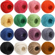 16 Rolls Colored Jute Twine, 1312 Feet 16 Colors Jute String, 2mm 3 Ply Craft... picture