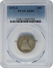 1875-S Twenty Cent 20c AG03 PCGS 951783-50 picture
