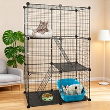 Cat Cage Indoor Enclosures DIY Cat Playpen Metal Kennel for 1-2 Cats Kitten picture