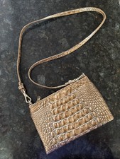 Brahmin Vida Driftwood Melbourne Leather Croc Embossed Crossbody Bag picture