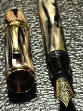 VISCONTI RAGTIME 18K 750 SOLID GOLD FINE NIB VINTAGE FOUNTAIN PEN picture