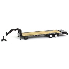 Greenlight 1/64 Gooseneck Trailer Black with Red White Conspicuity Stripes 30390 picture