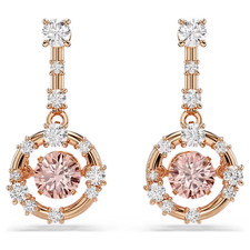 Swarovski Constella drop earrings Round cut, dancing gemstone, white picture