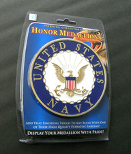 Navy USN Large Round Honor Medallion 4 inches Metal Enamel picture