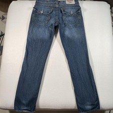Vintage True Religion Jeans Mens 33x33 Denim Slim Lost Lagoon Flap Pocket Y2K picture