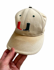 The Game Vintage Miami Hurricanes Beige Adjustable Strapback Baseball Cap Hat picture